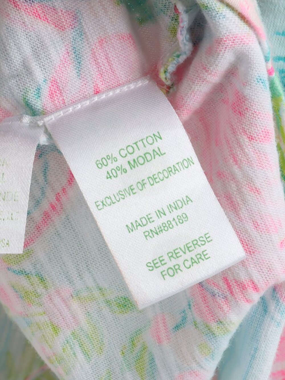 Lilly Pultzer Floridita Stretch Tunic Top "Flamingo Del Lago" Size Large - Picture 7 of 7